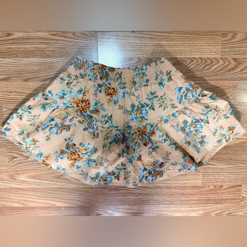 Sz XS American Eagle Women’s Corduroy Tiered Floral Mini Skirt